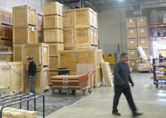 crates in warehouse